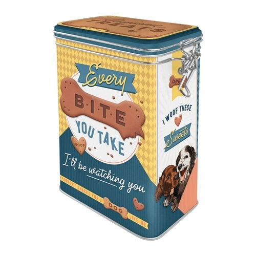 Nostalgic-Art 5131124 Clip Top Tin Dog Treats