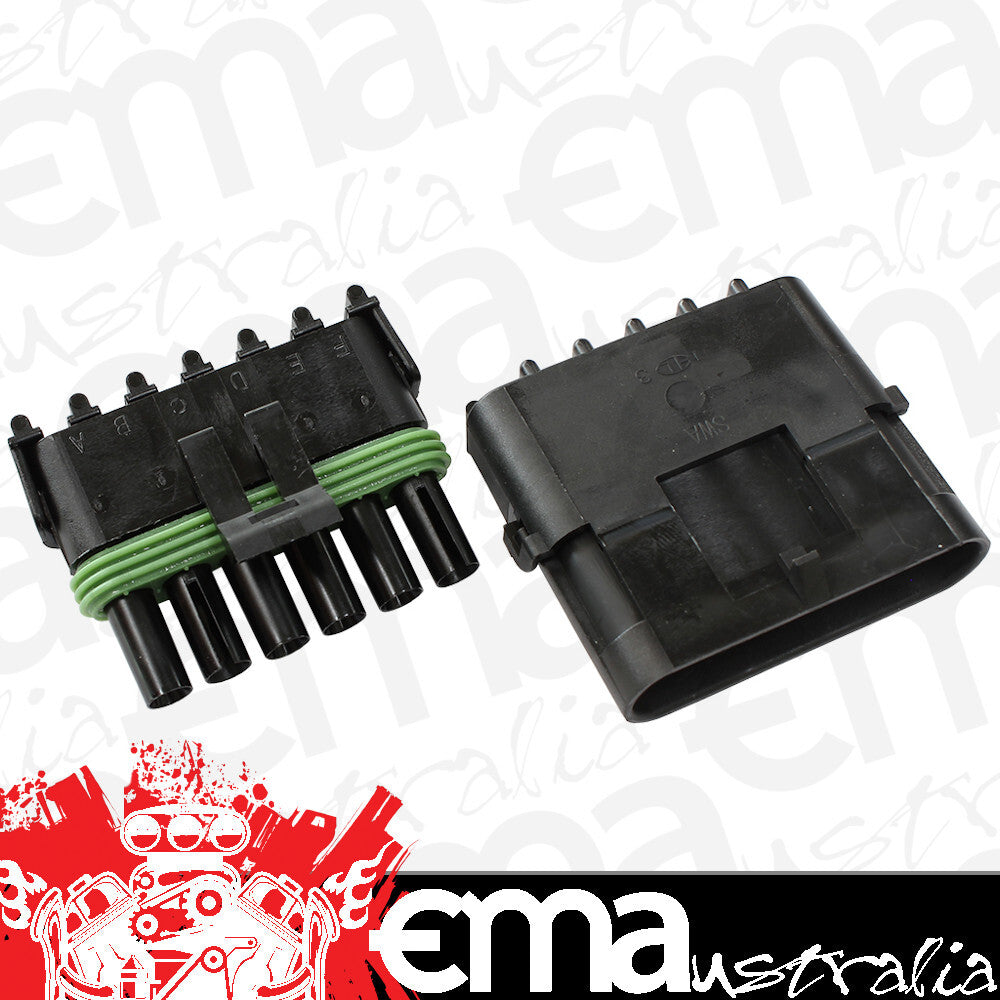 Aeroflow AF49-8506 Weatherpack 6 Pin Connector Male/Female Pins & Seals