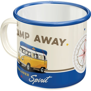 Nostalgic-Art 5143206 Enamel Mug VW Bulli - Lets Camp Away