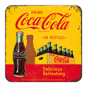 Nostalgic-Art 5146140 Coaster Coke - In Bottles Yellow