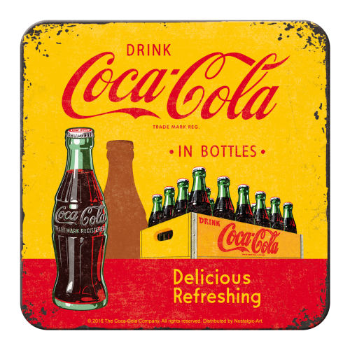Nostalgic-Art 5146140 Coaster Coke - In Bottles Yellow