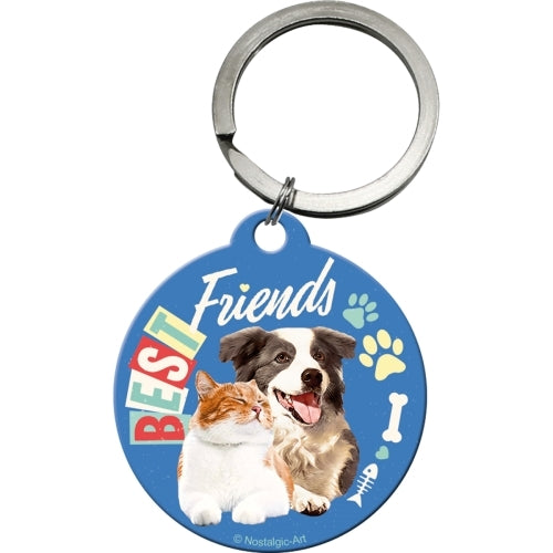Nostalgic-Art 5148029 Keyring Round Best Friends Cat & Dog