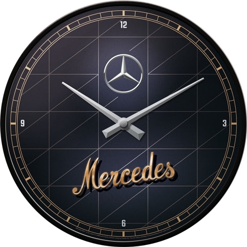 Nostalgic-Art 5151098 Wall Clock Mercedes-Benz - Silver & Gold