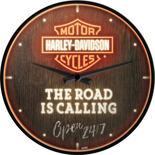 Nostalgic-Art 5151202 Wall Clock Harley-Davidson - The Road is Calling