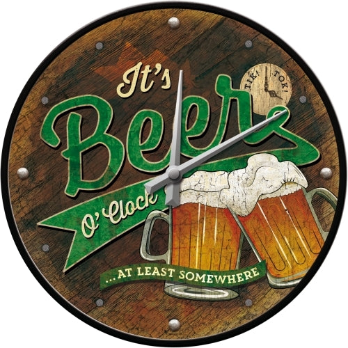 Nostalgic-Art 5151204 Wall Clock Beer O'clock Glasses