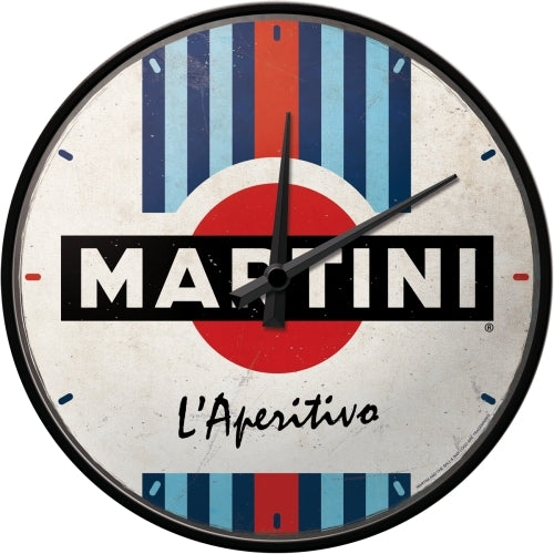 Nostalgic-Art 5151205 Wall Clock Martini L'Aperitivo Racing Stripes