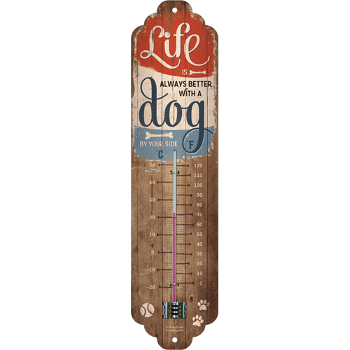 Nostalgic-Art 5180325 Thermometer Life is better with a Dog