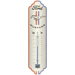Nostalgic-Art 5180338 Thermometer Ford Mustang - Horse & Stripes Logo