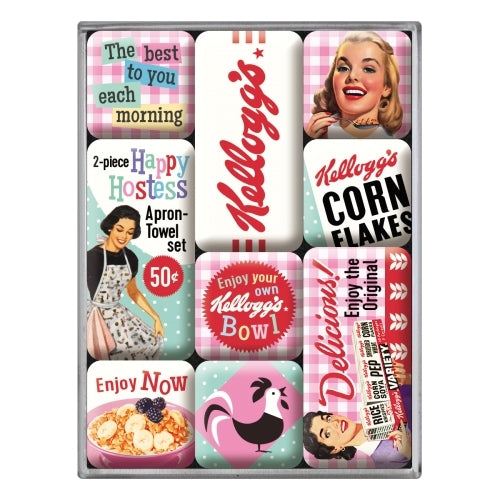Nostalgic-Art 5183106 Magnet Set Kellogg's Happy Hostess