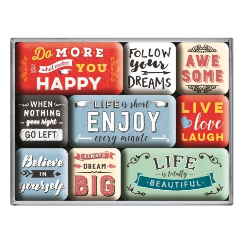 Nostalgic-Art 5183111 Magnet Set Enjoy Life