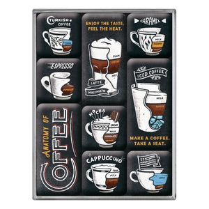 Nostalgic-Art 5183112 Magnet Set Anatomy of Coffee