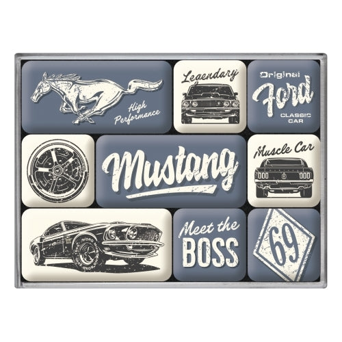 Nostalgic-Art 5183124 Magnet Set Ford Mustang The Boss