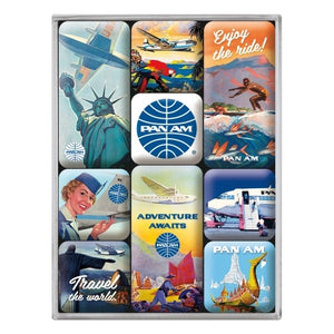 Nostalgic-Art 5183127 Magnet Set Pan Am Travel The World Posters