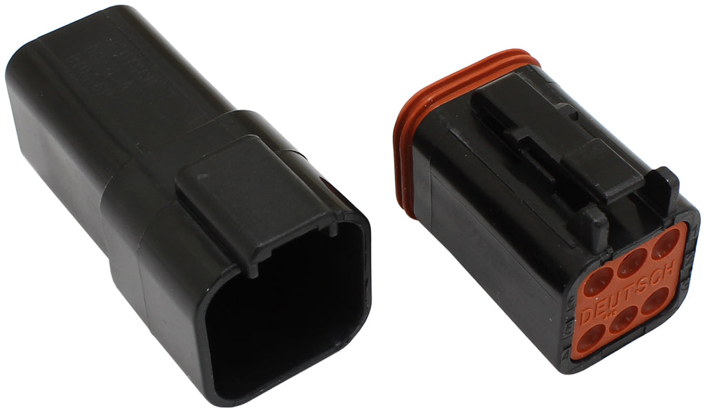 Aeroflow Performance Products AF49-9006 Weathertight 6 Pin Connector Kit Deutsch Dt Style Black