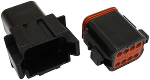 Aeroflow AF49-9008 Weathertight 8 Pin Connector Kit Deutsch Dt Style Black