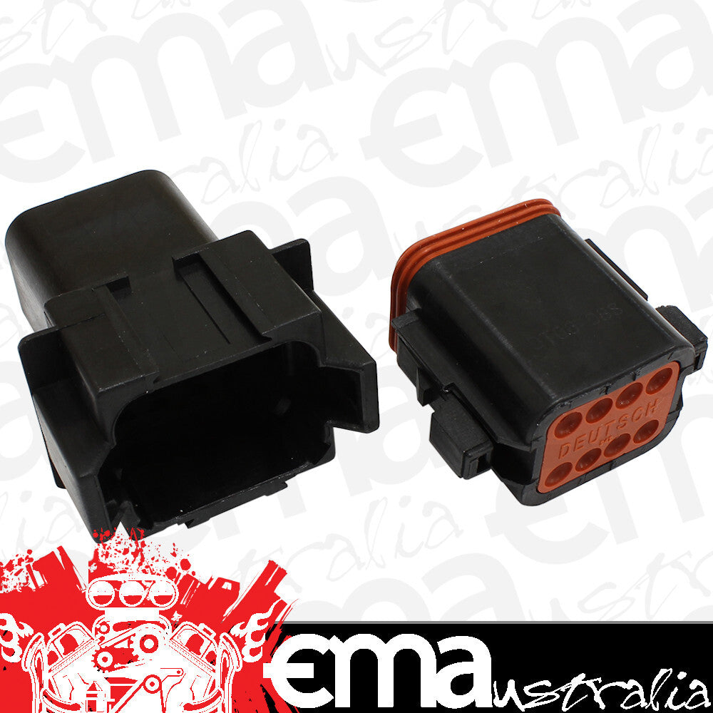Aeroflow AF49-9008 Weathertight 8 Pin Connector Kit Deutsch Dt Style Black