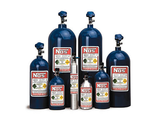 Nitrous Oxide (NOS) NOS14700 Nitrous Bottle 10oz Aluminium 14.25" X 2" Dia. w/ Mini Hi-Flo Valve