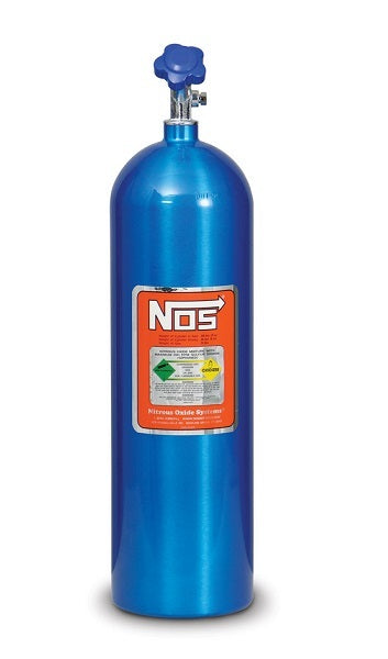 Nitrous Oxide (NOS) NOS14750 Nitrous Bottle 15-lb. Electric Blue 27" X 7" Dia. w/ Hi-Flo Valve
