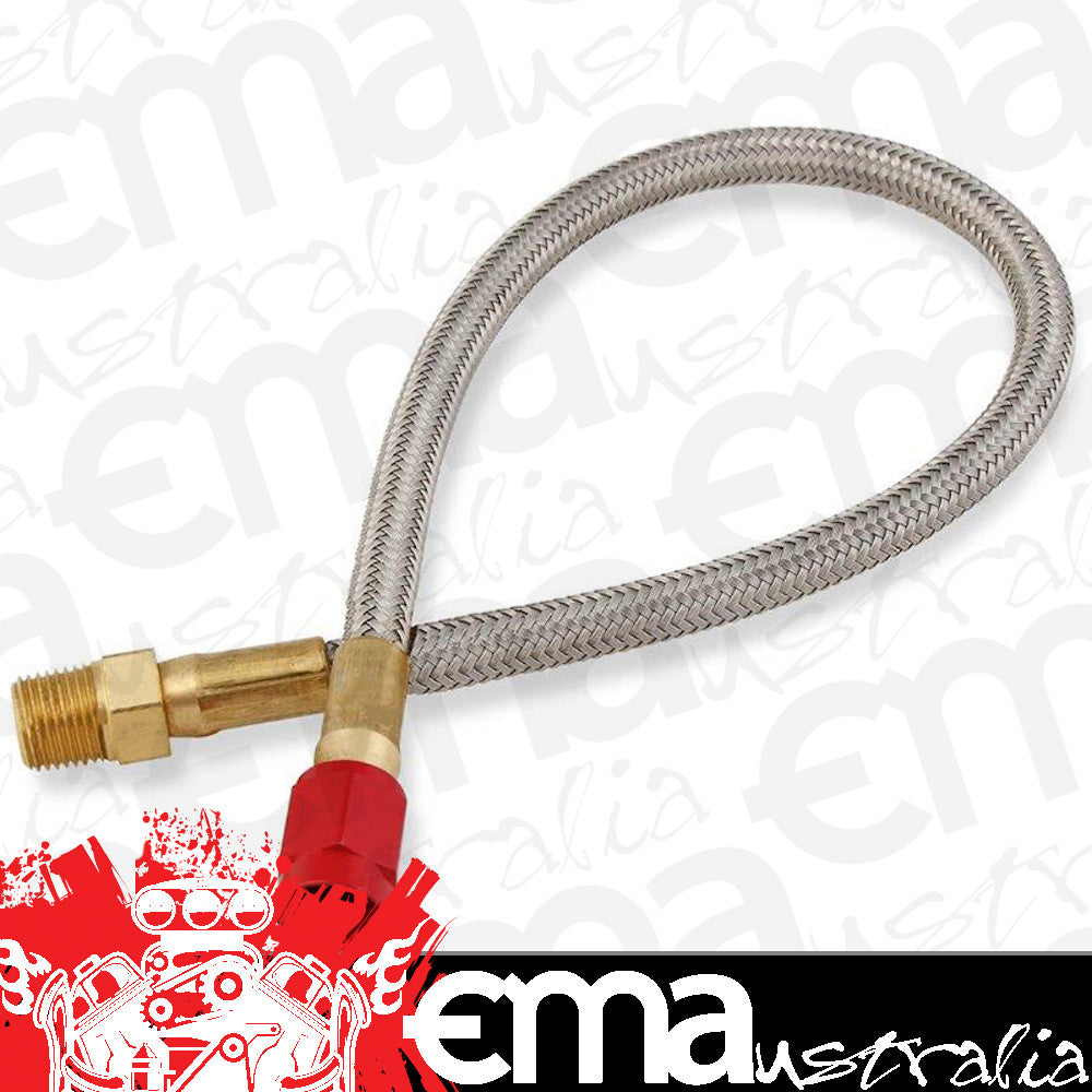 Nitrous Oxide (NOS) NOS15230-2 -4AN Stainless Steel Bradided Hose 2Ft. Length. w/ 1/8" NPT Red Ends