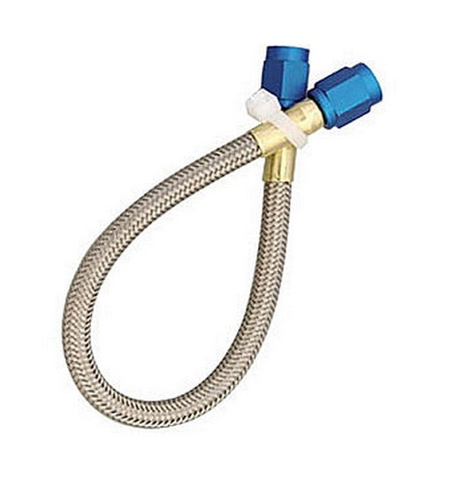 Nitrous Oxide (NOS) NOS15240 -4AN Stainless Steel Bradided Hose 3Ft. Length. w/ Blue Ends