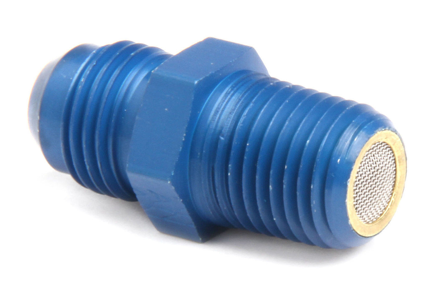 Nitrous Oxide (NOS) NOS15564 Big Shot In-Line Nitrous Fitting w/ Filter 1/4" NPT X -6AN Blue