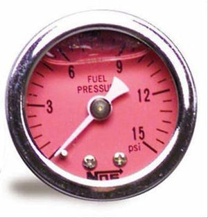 Nitrous Oxide Systems (NOS) | NOS15905 | Oxide (NOS) 0-15 PSI Fuel Pressure Gauge 1-1/2"