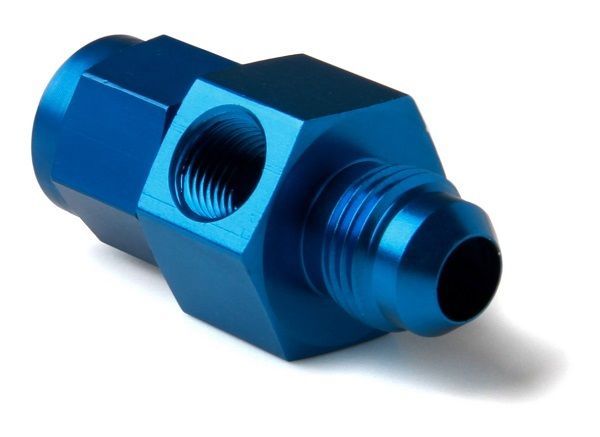 Nitrous Oxide (NOS) NOS16103 Bottle Gauge Adapter Fitting Swivel Type -4 An 1/8" Port Blue