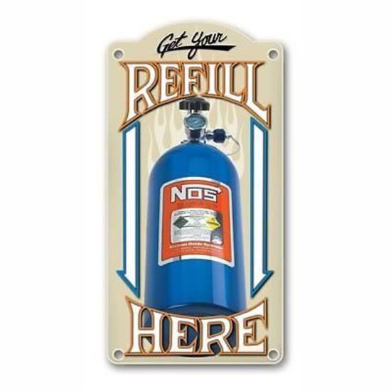 Nitrous Oxide (NOS) NOS19326 REFIll Metal Sign Rectangle 17" Wide X 9" High 19326