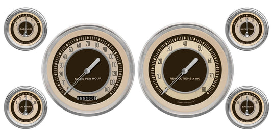 Classic Instruments NT51SLC Nostalgia VT 4 - 5/8" Speedo & Tach, 2-1/8" Fuel, Oi