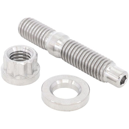 Aeroflow Performance AF55-2000 M8 x 1.25mm Titanium Stud, Nut and Washer Kit Sold as One Stud, One Flat Washer and One 12 Point Nut