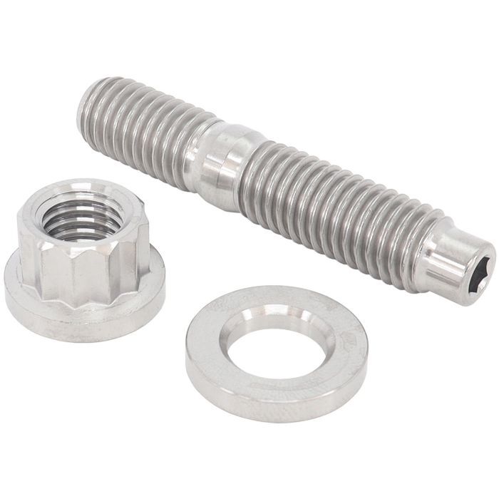 Aeroflow Performance Products AF55-2004 Performance M10 x 1.50mm Titanium Stud, Nut and Washer Kit Sold as One Stud, One Flat Washer and One 12 Point Nut