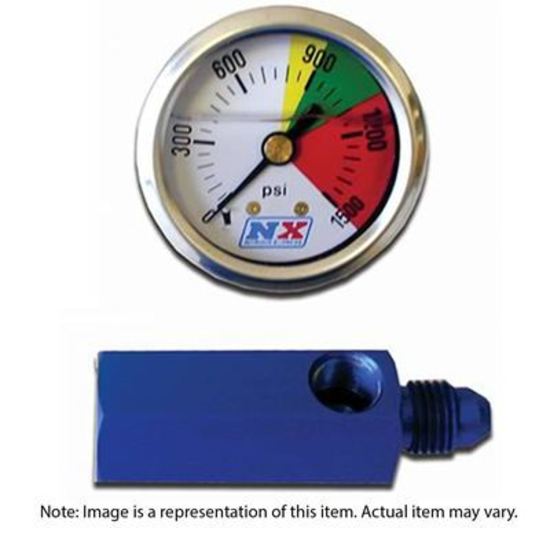 Nitrous Express NX15510 Gauge Nitrous Pressure 0-1500 PSI 1 3/4" Analog Mechanical White Face (each)