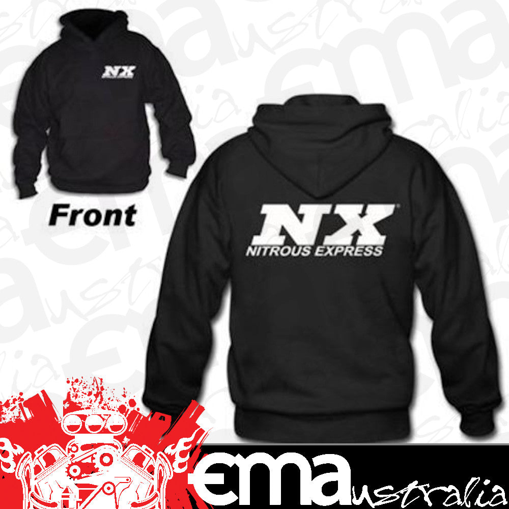 Nitrous Express NX16594 Hooded Sweatshirt Cotton Black Pullover Logo Mens Small (each)