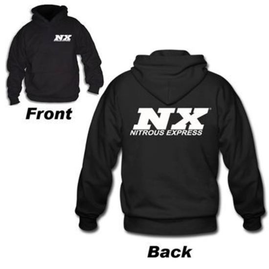 Nitrous Express NX16594 Hooded Sweatshirt Cotton Black Pullover Logo Mens Small (each)