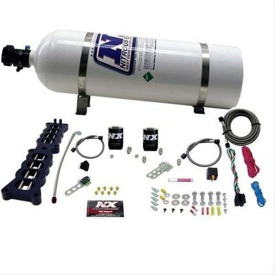 Nitrous Express NX20100-15 Nitrous System Ford 5.0 Kit 15 lb Bottle Stock Intake Manifold Plate