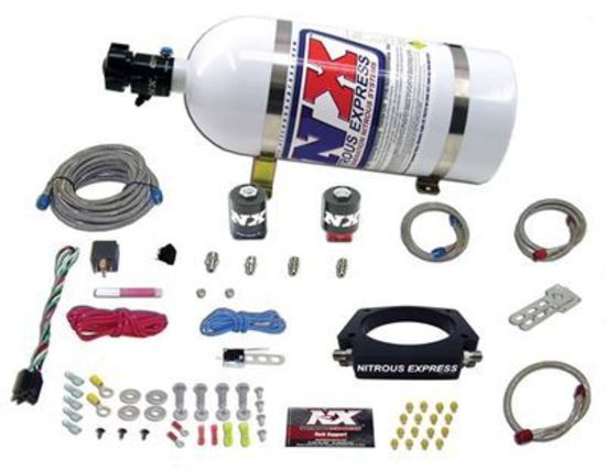 Nitrous Express NX20934-15 Nitrous Oxide System Throttle Body Ls Plate Wet +400 HP for Fast 90mm Intakes 15 lb Bottle Chevy Kit