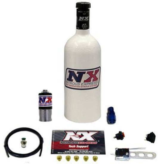 Nitrous Express NX60000 Nitrous Oxide System Incognito Dry 10-25 HP 1.4 lb Bottle White Carburetor Kit
