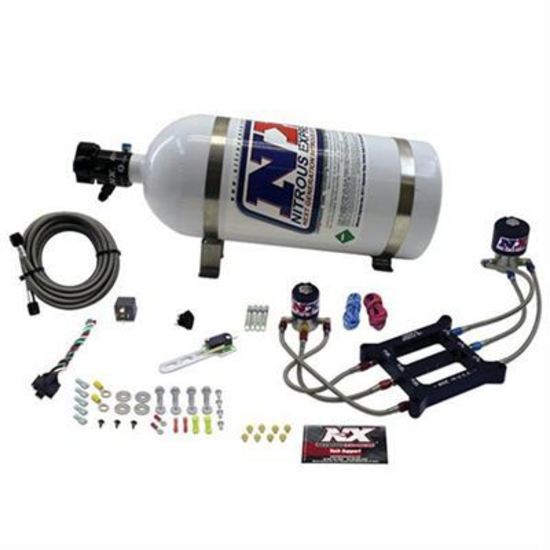 Nitrous Express NX60540EZ-10 Titan Plate 10 lb Bottle Nitrous System 100-750 WHP Holley 4-Barrel Incl Billet Plate Bottle Valve
