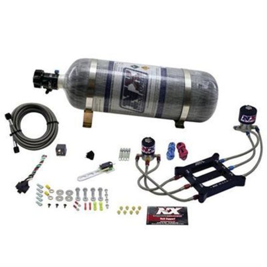 Nitrous Express NX60540EZ-12 Titan Plate 12 lb Bottle Nitrous System 100-750 WHP Holley 4-Barrel Incl Billet Plate Bottle Valve