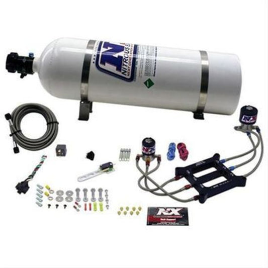 Nitrous Express NX60540EZ-15 Titan Plate 15 lb Bottle Nitrous System 100-750 WHP Holley 4-Barrel Incl Billet Plate Bottle Valve