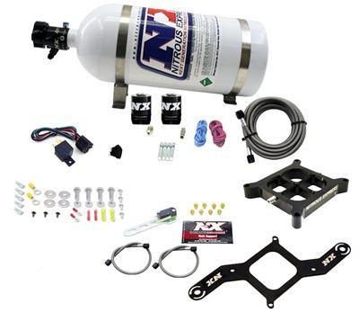 Nitrous Express 63040-00 4150 SINGLE ENTRY BILLET CROSSBAR PLATE SYSTEM, (50-300HP) WITHOUT BOTTLE