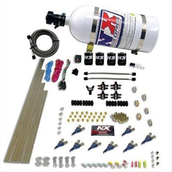 Nitrous Express NX80001EFI-10 Nitrous Oxide System Piranha Direct Port Wet 200-500 HP 10 lb Bottle Efi Kit