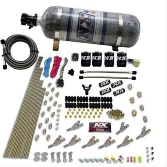 Nitrous Express NX80018-12 Nitrous System Std Direct Port Nitrous System 200-500 WHP Incl. 12 lb Composite Bottle/Brackets Std Nozz