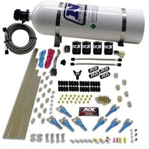 Nitrous Express NX90006-15 Nitrous System Shark Direct Port Nitrous System 8 Cyl. 200-600 WHP Gasoline 4 Solenoids w/15 lb Bottle