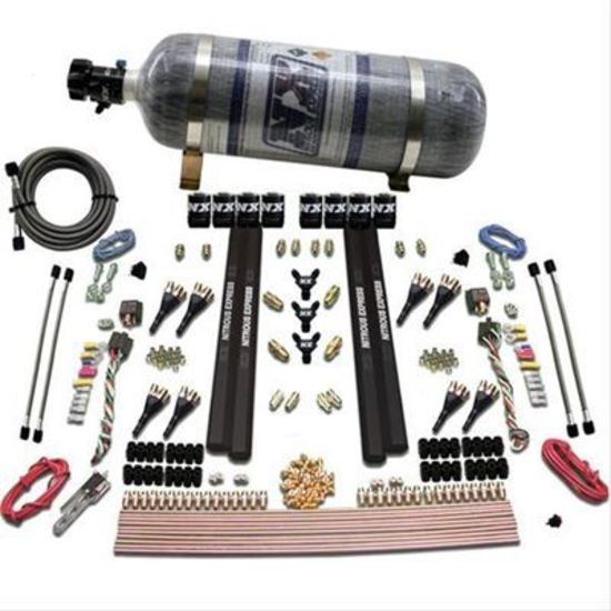 Nitrous Express NX90009-12 Nitrous Oxide System Express Shark Sx2 Direct Port/Intake 1200 HP 12 lb Bottle Kit