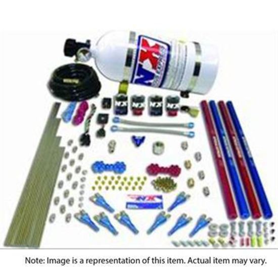 Nitrous Express NX90206-15 Nitrous System 15 lb Bottle Pro-Shk/Gas Kit 200-300-400-500-600 HP 2 Fuel 1 Supershark Solenoid Kit