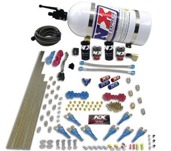 Nitrous Express 90506-00 8 CYL SHARK DIRECT PORT, 4 SOLENOIDS, WITHOUT BOTTLE (200-600HP JETTING)