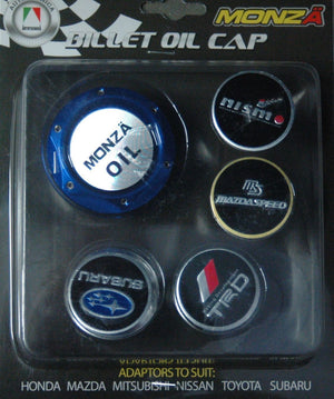 Autotecnica OIL2 Blue Billet Oil Cap w/ Logos to suit Most Japanese Models