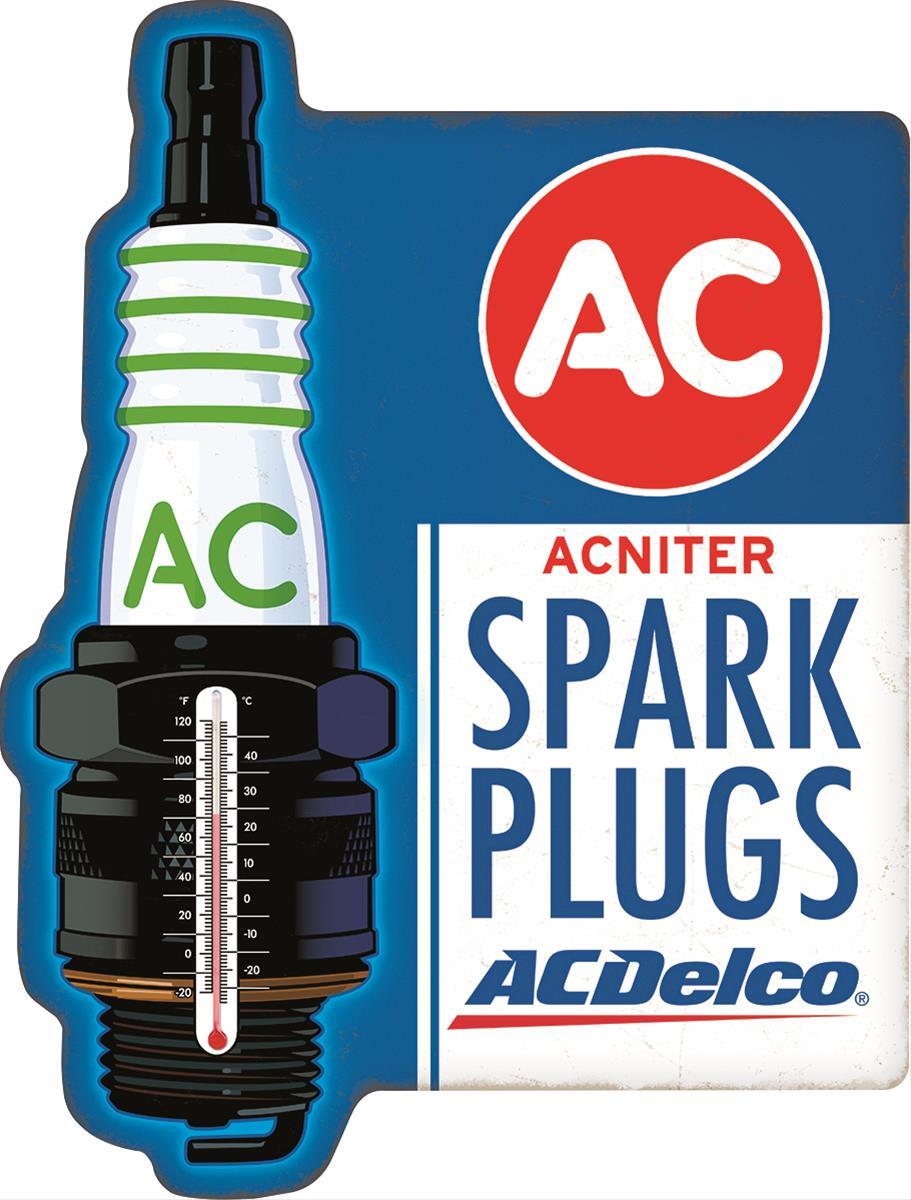 ORB-90152406 AC Delco Spark Plugs Thermometer Metal Sign