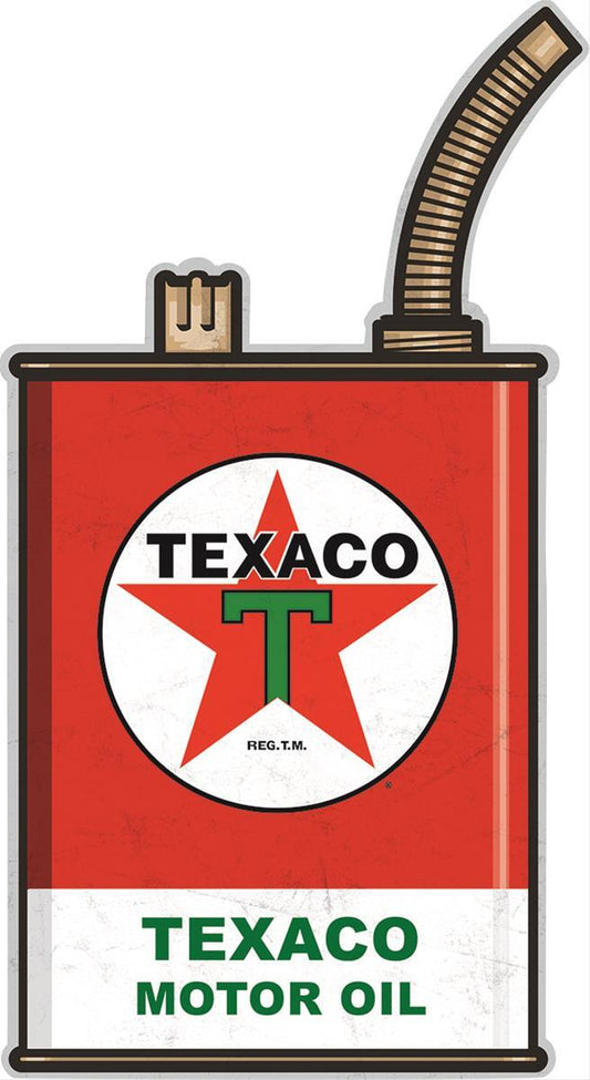 ORB-90156257 Texaco Motor Oil Can Steel Sign 8-3/4" x 16"
